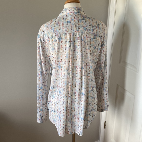 Anthropologie Cloth & Stone Watercolor Relaxed Buttondown Shirt M - Picture 5 of 11